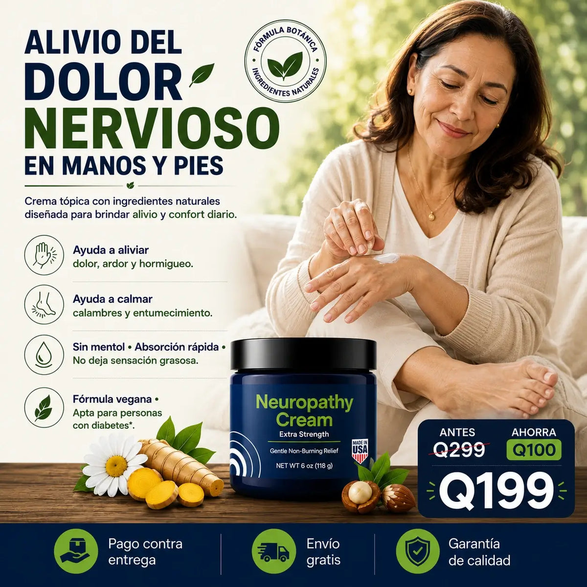 Neuropathy Cream | Alivio del dolor, ardor y hormigueo en pies y manos
