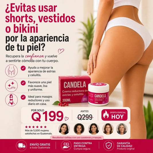 CANDELA | Crema para reducir la apariencia de estrias y celulitis