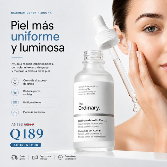 The Ordinary Niacinamide 10% + Zinc 1% | Mejora la textura y unifica el tono de la piel