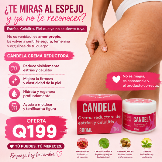 CANDELA | Crema para reducir la apariencia de estrias y celulitis