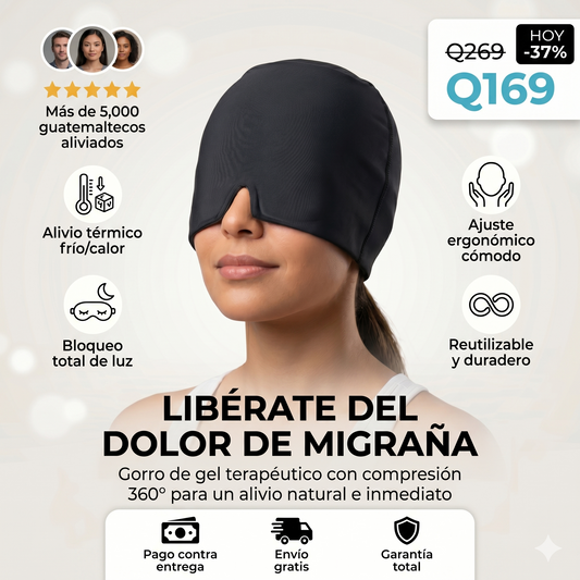 Gorro de gel terapéutico para la migraña