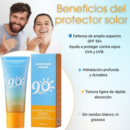 Protector Solar SPF 90+ 2 en 1 |Protección avanzada + acabado perfecto tipo primer