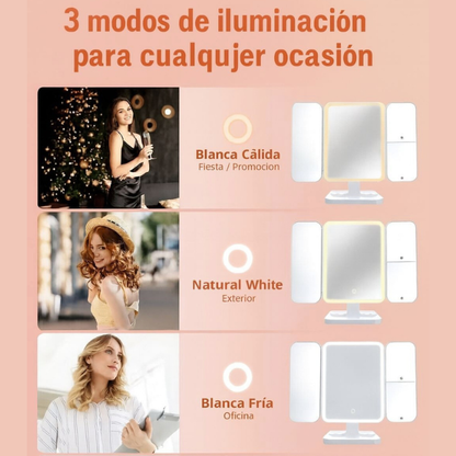 Espejo plegable LED táctil |El regalo perfecto para este día de la madre